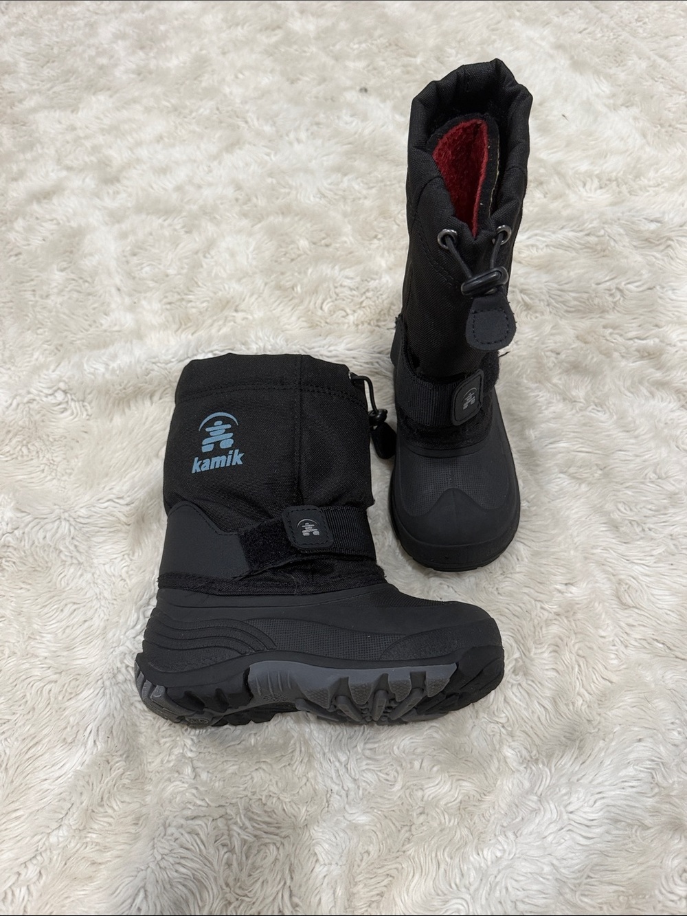 Kamik Kids Black Winter Boots with Red Lining Boys Toddler Little Kids Size 10